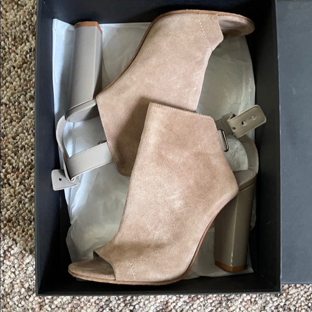 Vince Addison suede high heeled open toe